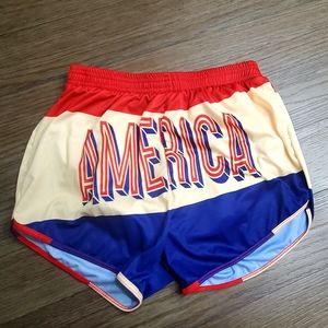 Thigh Huggers, America F*ck Yeah! Silkies Shorts, size M/L